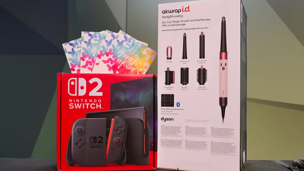 Eine Nintendo Switch, ein Dyson Airwrap und vier Wunschgutscheine