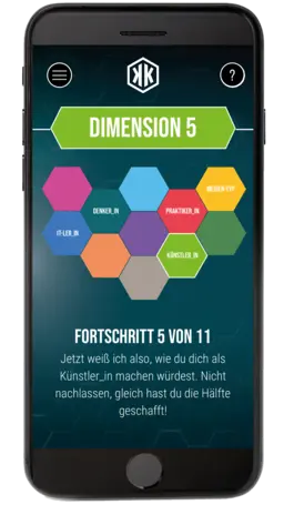 Beruferadar Screen Fortschritt