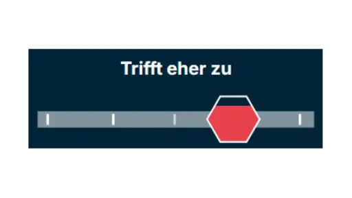 Ansicht eines Schiebereglers für die Fragen des Berufe Radars