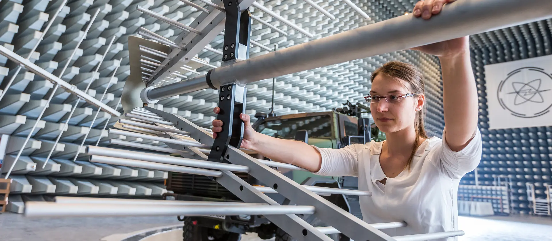 Eine Ingenieurin der Bundeswehr.